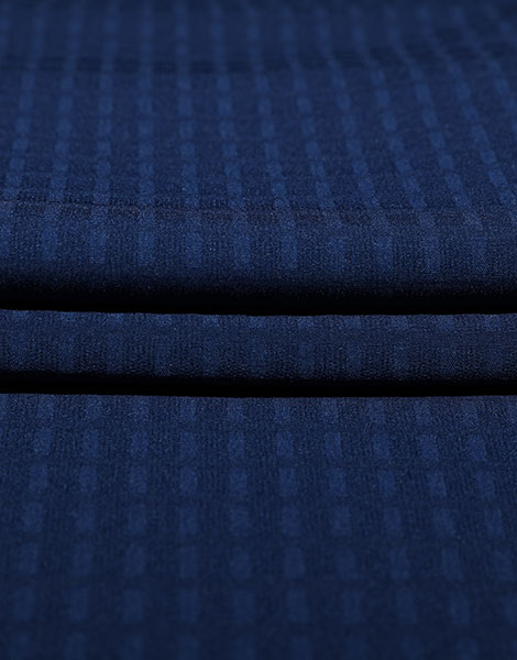 Blue embossed Polyester stretch YSA784